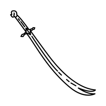 Zulfiqar Sword of Hazrat Ali  Icon. Doodle Hand Drawn or Outline Icon Style vector