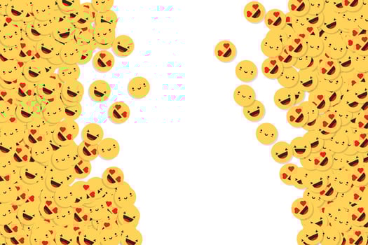Vector emoji icons. Vector background in flat design