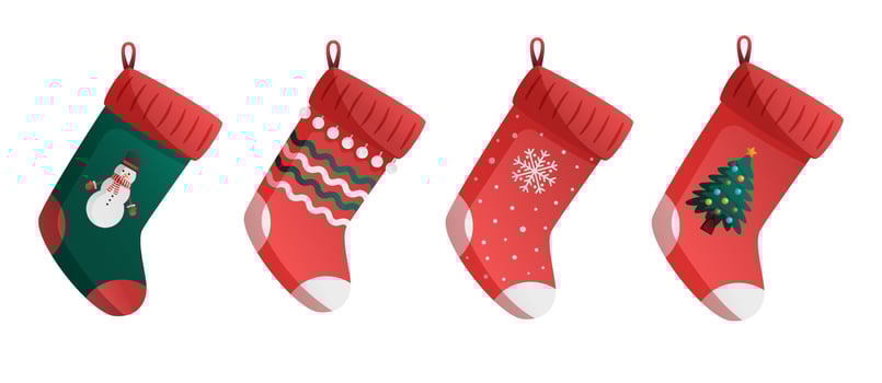 Collection of Christmas socks for gifts vector