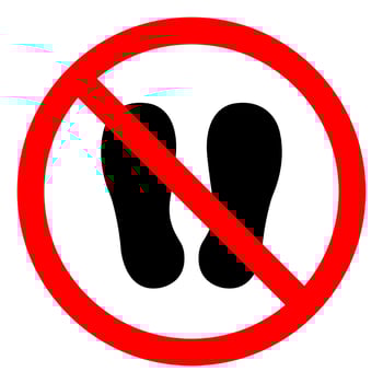 Do Not Walk Or Stand Here Symbol Sign On White Background vector