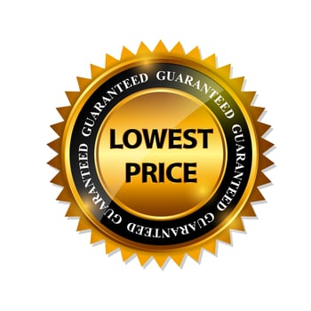 Lowest Price Guarantee Gold Label Sign Template Vector Illustration