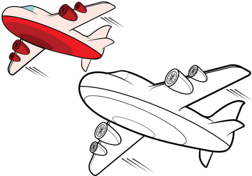 Airbus sketch vector coloring page. Kids, children, preschool theme. Basic education level