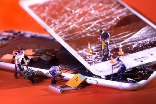 Construction Miniatures Fixing and Repairing a Cracked Broken iPhone photo