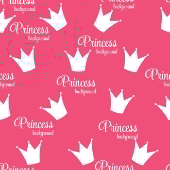 Princess Crown Seamless Pattern Background Vector Illustration.