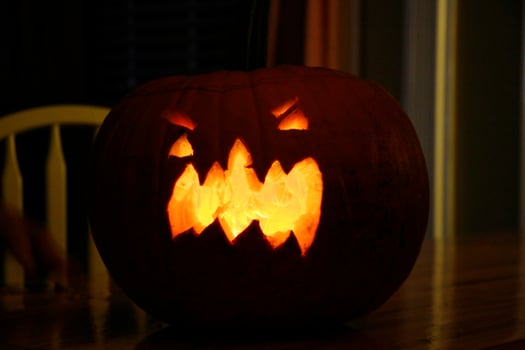 Carved Glowing Pumpkin photo