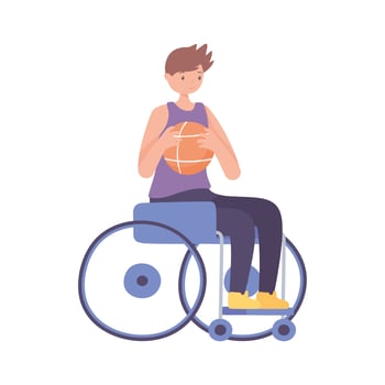 handicapped boy in wheelchair vector