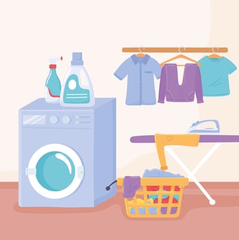 interior laundry room vector