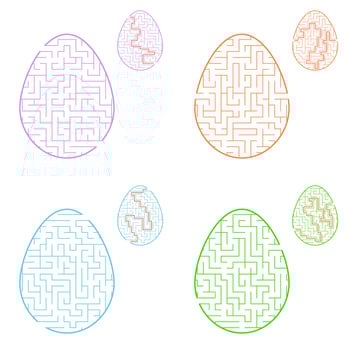 A set of mazes. Game for kids. Puzzle for children. Labyrinth conundrum. Flat vector illustration.