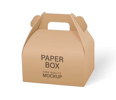 Paper food box packaging mockups vector