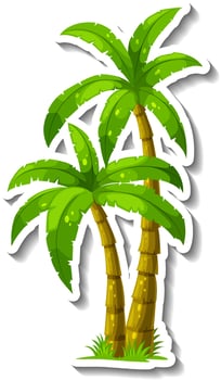 Palm tree sticker isolated on white background vector