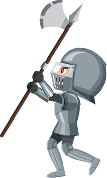 Knight cartoon character on white background vector