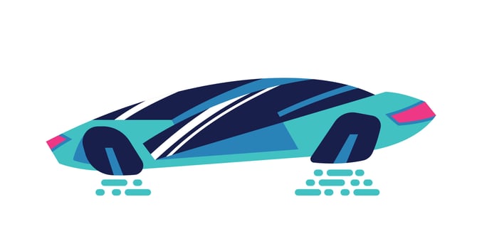 Futuristic Car Neon Composition vector