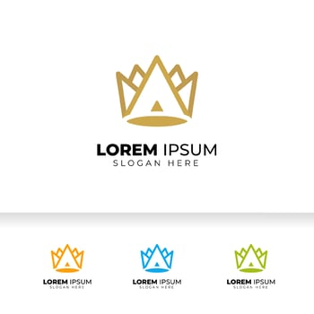 Creative crown logo vector template. linear crown icon vector design
