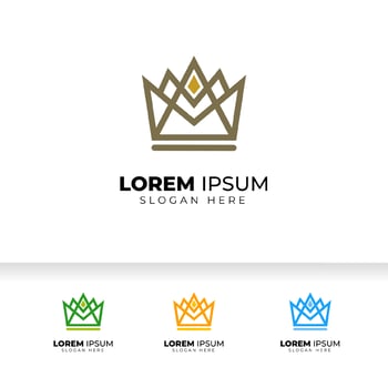 Creative crown logo vector template. linear crown icon vector design