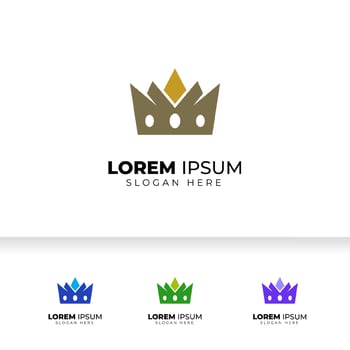Geometric vintage crown icon logo design vector template