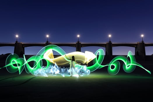 Long Exposure Light Painted Imagery With Color photo