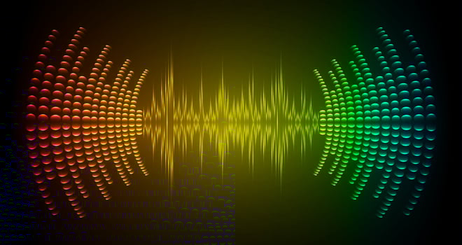 Sound waves oscillating dark light vector