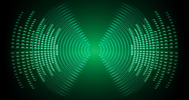 Sound waves oscillating dark light vector