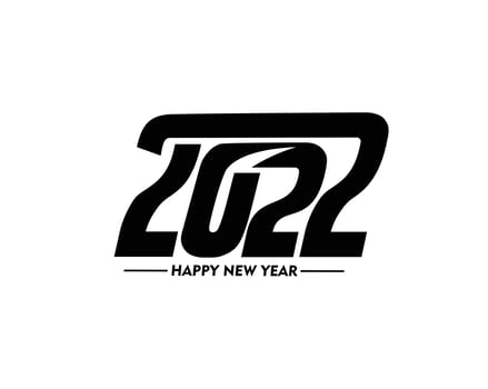 Happy New Year 2022 Text Typography Design Patter, Vector illustration.