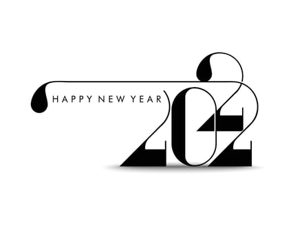 Happy New Year 2022 Text Typography Design Patter, Vector illustration.