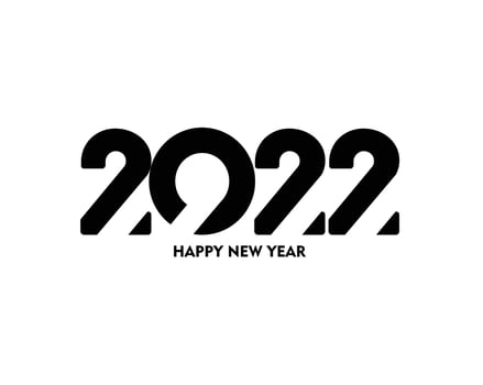 Happy New Year 2022 Text Typography Design Patter, Vector illustration.