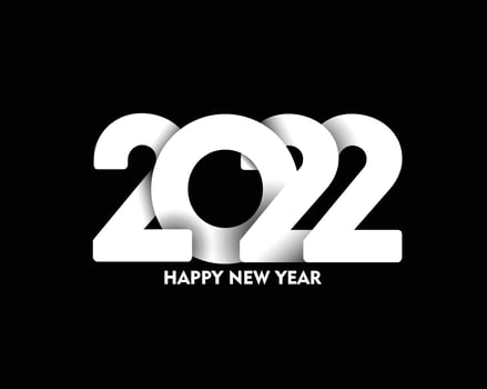 Happy New Year 2022 Text Typography Design Patter, Vector illustration.