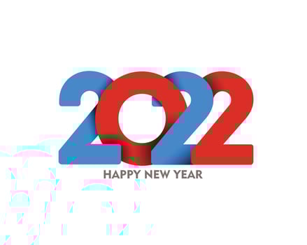 Happy New Year 2022 Text Typography Design Patter, Vector illustration.