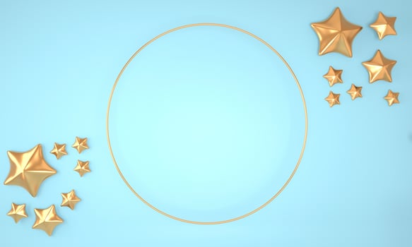 Elegant abstract background with stars, 3D photo