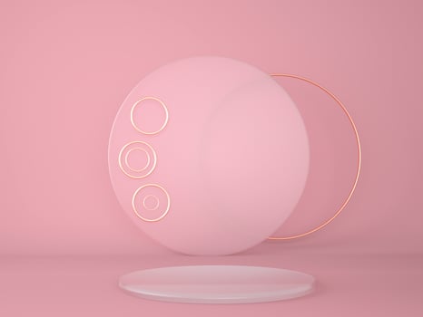 Product podium on pastel background 3d. Abstract minimal geometry concept. Studio stand platform theme. Exhibition and business marketing presentation stage photo