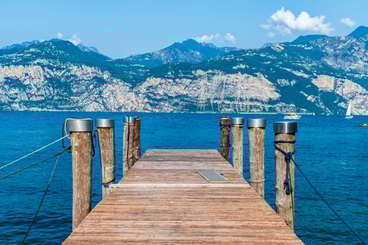Lake Garda and the historic center of Malcesine. photo