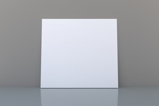 White empty photo frame mockup on floor
