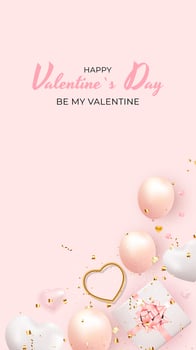 Valentine s Day Background Design. Template for advertising, web, social media and fashion ads. Poster, flyer, greeting card, header for website Vector Illustration EPS10