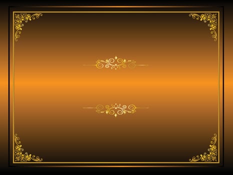 Frame floral with bronze background vector