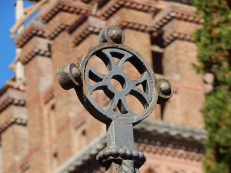 Classical architecture of the city, stone details and decoration photo