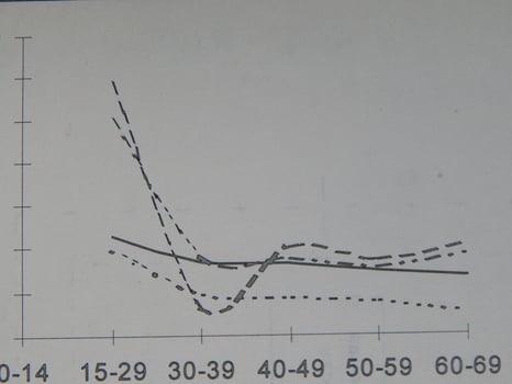 Scientific charts, cardiograms and mathematical calculations photo