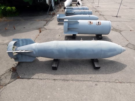 Armament of aircraft and helicopters rockets, bombs, cannons photo