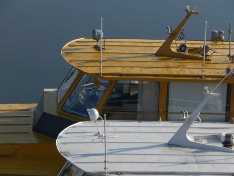 River boats in the details and elements of the vessel photo