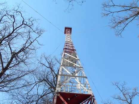The design of the fire tower of the metal tower photo
