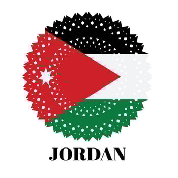 Jordan flag with elegant medal ornament concept vector