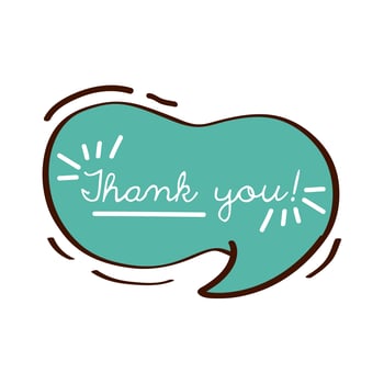 text balloon thank you vector