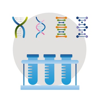 five dna icons vector