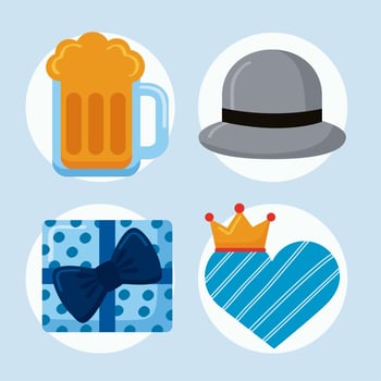 four fathers day icons vector