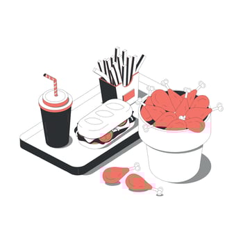 Fastfood Restaurant Tray Composition vector