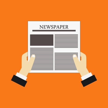 Newspaper in hand vector