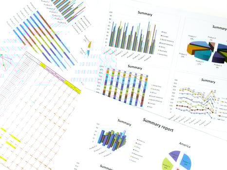 Graph Calculations, savings, finances and economy concept photo