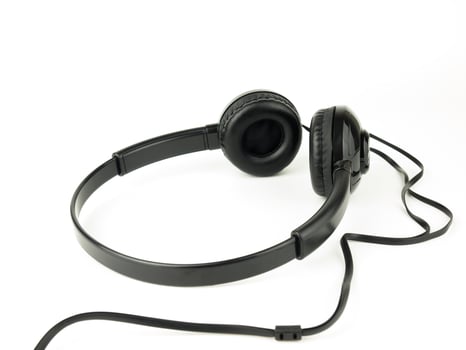 Black modern Headset Isolated on white background photo