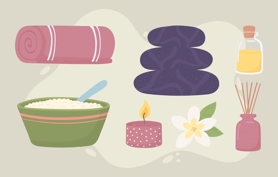 spa icon set treatment vector