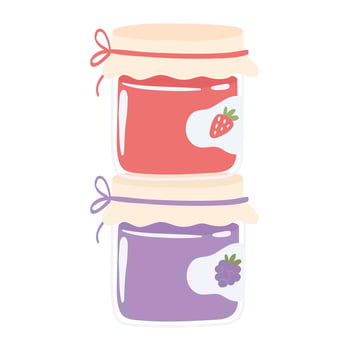 bottles of jam fruits vector