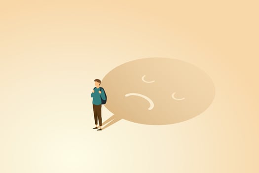 Teenager boy in depression. vector