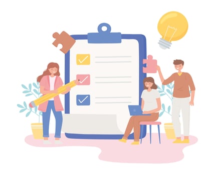 people teamwork cartoon vector